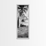 Tropical Beach, Surfboard Scene, Coastal Palms, Island Vibes, Canvas Print, Beach House Art, Summer Wall Decor, Boho Style