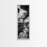Storm Power, Canyon Rain, Desert Clouds, Monsoon Drama, Framed Canvas Print, Southwestern Wall Art, Moody Living Room Decor