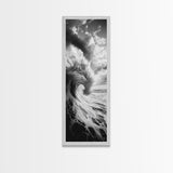 Ocean Wave, Curling Sea, Surfer's Dream, Powerful Water, Framed Canvas Print, Coastal Wall Art, Beach House Decor, Bold Seascape