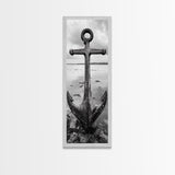 Nautical Anchor, Coastal Vibes, Marine Decor, Ocean-Inspired, Bold Statement, Framed Canvas Print, Entryway Wall Art, Rustic Beach Style
