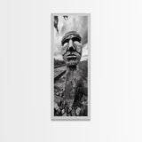 Tribal Mask, Railway Art, Abstract Face, Canvas Print, Surreal Wall Art, Eclectic Living Room Decor, Boho Urban Art, Monochrome Photography