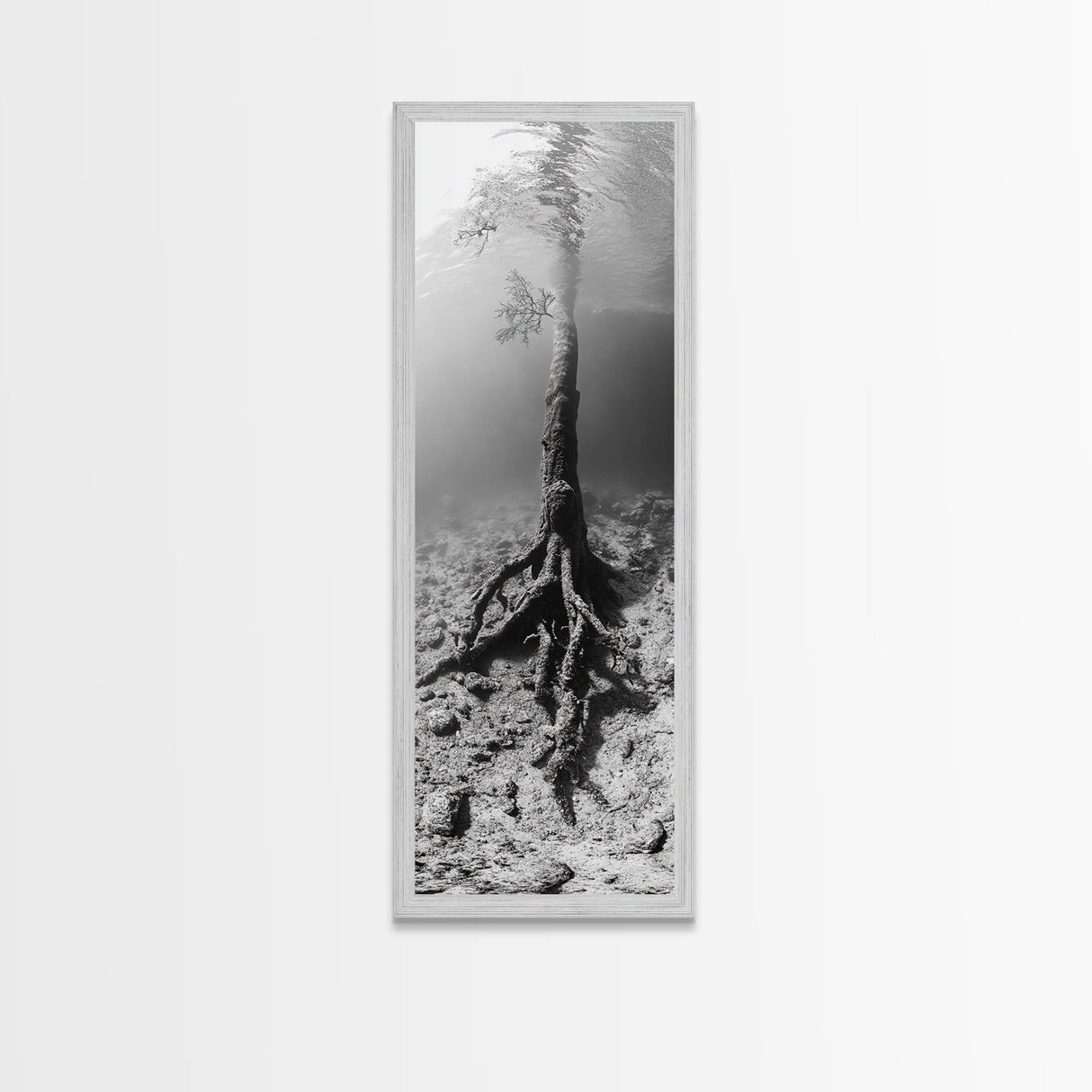 Surreal Tree Roots, Underwater Tree Art, Dreamy Forest Print, Nature Photography, Living Room Wall Decor, Framed Canvas Print