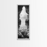 Ocean Cave View, Coastal Nature Art, Seaside Wall Decor, Minimalist Seascape Print, Bathroom Wall Art, Framed Canvas Print