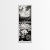 Water Lily Pond, Serene Botanical Art, Peaceful Garden Wall Decor, Zen Nature Print, Spa or Bedroom Accent, Framed Canvas Print