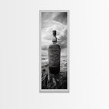 Weathered Bottle Beach, Abandoned Object Art, Coastal Still Life Print, Rustic Nautical Wall Decor, Studio or Bar Area, Canvas Print