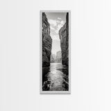 Canyon River, Desert Passage, Rugged Cliffs, Adventure Scene, Framed Canvas Print, Western Wall Art, Office Art, Den Nature Decor