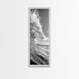 Curling Wave, Ocean Spray, Coastal Energy, Canvas Print, Surf Wall Art, Beach House Decor, Modern Minimalist Ocean Photography