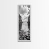 Canyon Lake, Majestic Water, Mountain Reflections, Nature Serenity, Minimalist Art, Canvas Print, Living Room Wall Art, Adventure Vibes