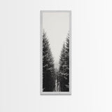Snowy Forest, Pine Trees, Winter Woods, Minimal Art, Nordic Aesthetic, Canvas Print, Christmas Decor, Cozy Living Room Wall Art