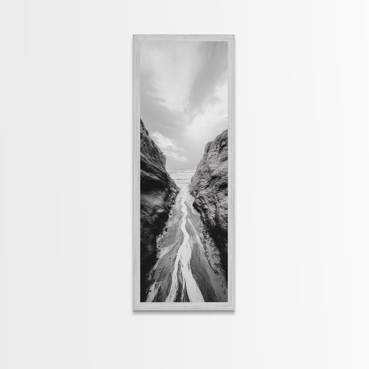 Canyon Stream Path, Ocean Rock Passage Art, Nature Landscape Photography, Canvas Print, Bathroom Wall Decor, Modern Coastal Art