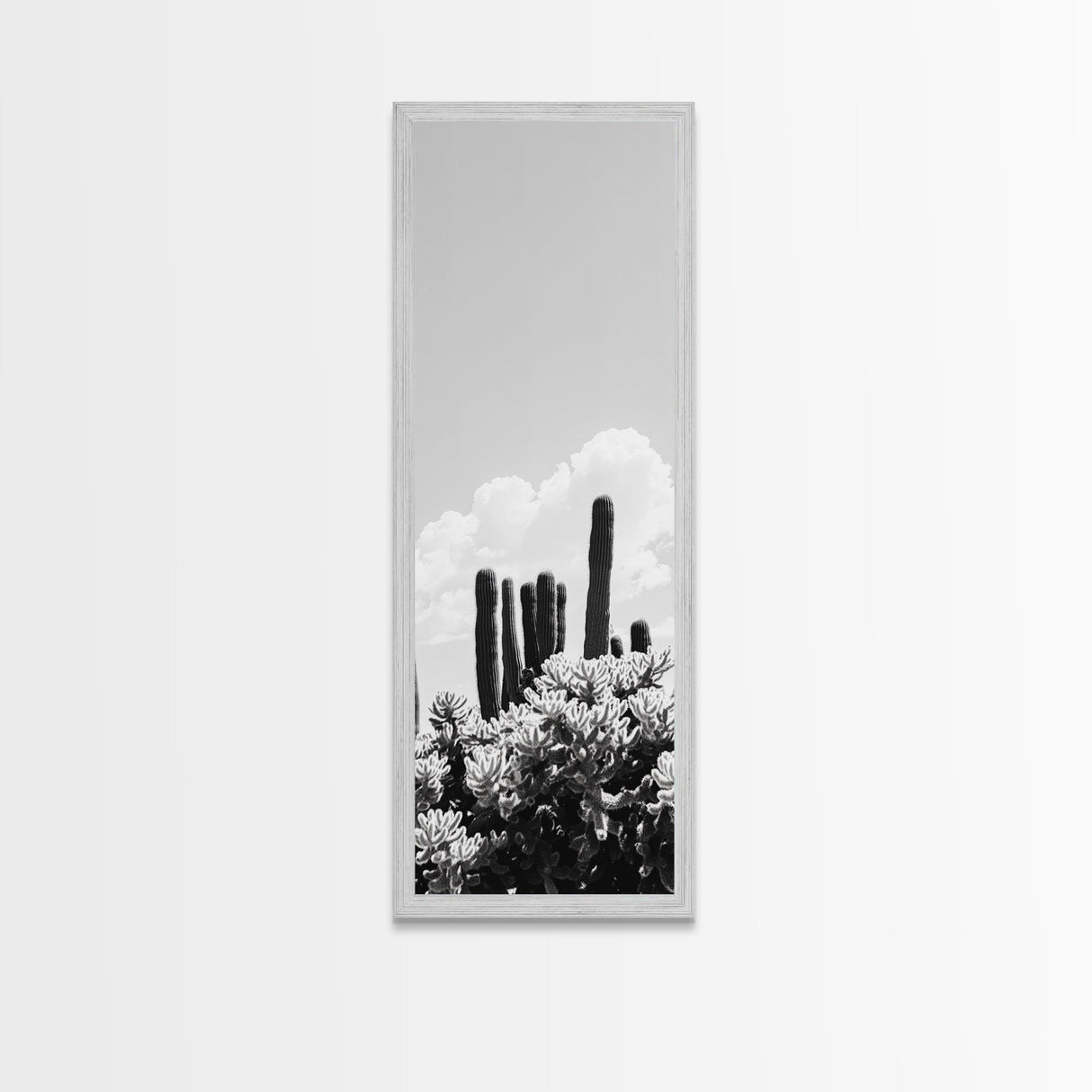 Cactus Cloudscape, Desert Plant Print, Southwestern Wall Decor, Minimalist Cactus Photography, Canvas Print, Boho Living Room Art