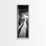 Dockside Market Light, Urban Waterfront Print, Golden Hour Street Scene, Canvas Print, Kitchen Wall Art, Moody City Photography