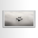 Autumn Leaf, Tranquil Water, Floating Serenity, Soft Tones Nature Art, Canvas Print, Fall Bedroom Wall Art, Minimalist Style