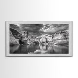 Glacier Wall Reflection, Dramatic Ice Valley Scene, Wilderness Nature Print, Framed Canvas Print, Den Wall Art, Moody Decor
