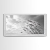 Windswept Grass, Minimal Nature, Calm Sky, Neutral Art, Framed Canvas Print, Bedroom Wall Art, Scandinavian Decor, Peaceful Pastel Tones