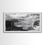 Desert Canyon Vista, Monument Valley View, Rugged Landscape Photography, Framed Canvas Print, Western Living Room Wall Art