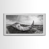 Driftwood Horn Curve, Coastal Nature Art, Whale Bone Decor, Beachside Minimalism, Canvas Print, Entryway Wall Art, Nautical Rustic Decor