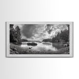Misty Forest, Coastal Wilderness, Moody Landscape, Nature Escape, Framed Canvas Print, Cabin Decor, Autumn Wall Art, Woodland Aesthetic