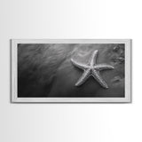 Ocean Starfish, Seashore Calm, Coastal Nature Print, Beach Zen Decor, Framed Canvas Print, Minimalist Bathroom Art, Ocean Wall Piece