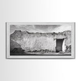 Adobe Wall, Desert Door, Rustic Texture, Framed Canvas Print, Southwest Wall Art, Neutral Earth Tones, Boho Western Living Room Decor