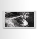 River Bend Trail, Peaceful Water Path, Tranquil Forest Landscape, Nature-Inspired Rustic Decor, Autumn Wall Art, Canvas Print