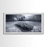 Coral Island, Tropical Ocean, Underwater Reef, Clear Sea, Framed Canvas Print, Beach House Art, Coastal Living Room Decor, Office Wall Decor