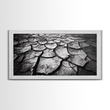 Cracked Earth Texture, Nature Closeup, Desert Minimalism, Earth Tone Art, Canvas Print, Rustic Home Decor, Fall Entryway Wall Art