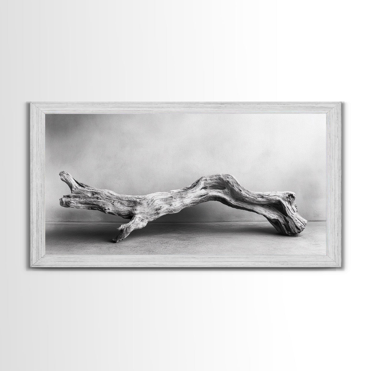 Driftwood Sculpture, Organic Modern Art, Natural Wood Texture, Neutral Decor, Framed Canvas Print, Bedroom or Living Room Wall Art