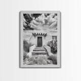 Desert Doorway, Rustic Adobe, Southwestern Style, Framed Canvas Print, Entryway Art, Neutral Wall Art, Minimalist Home Decor