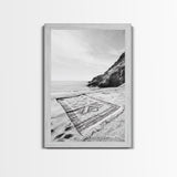 Tribal Blanket, Ocean Vibe, Coastal Pattern, Canvas Print, Beach Boho Wall Art, Neutral Home Decor, Summer Beach Bedroom