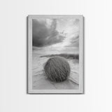 Tumbleweed Dune, Windy Coast, Desert Beach, Canvas Print, Boho Wall Art, Autumn Nature Decor, Minimalist Western Photography