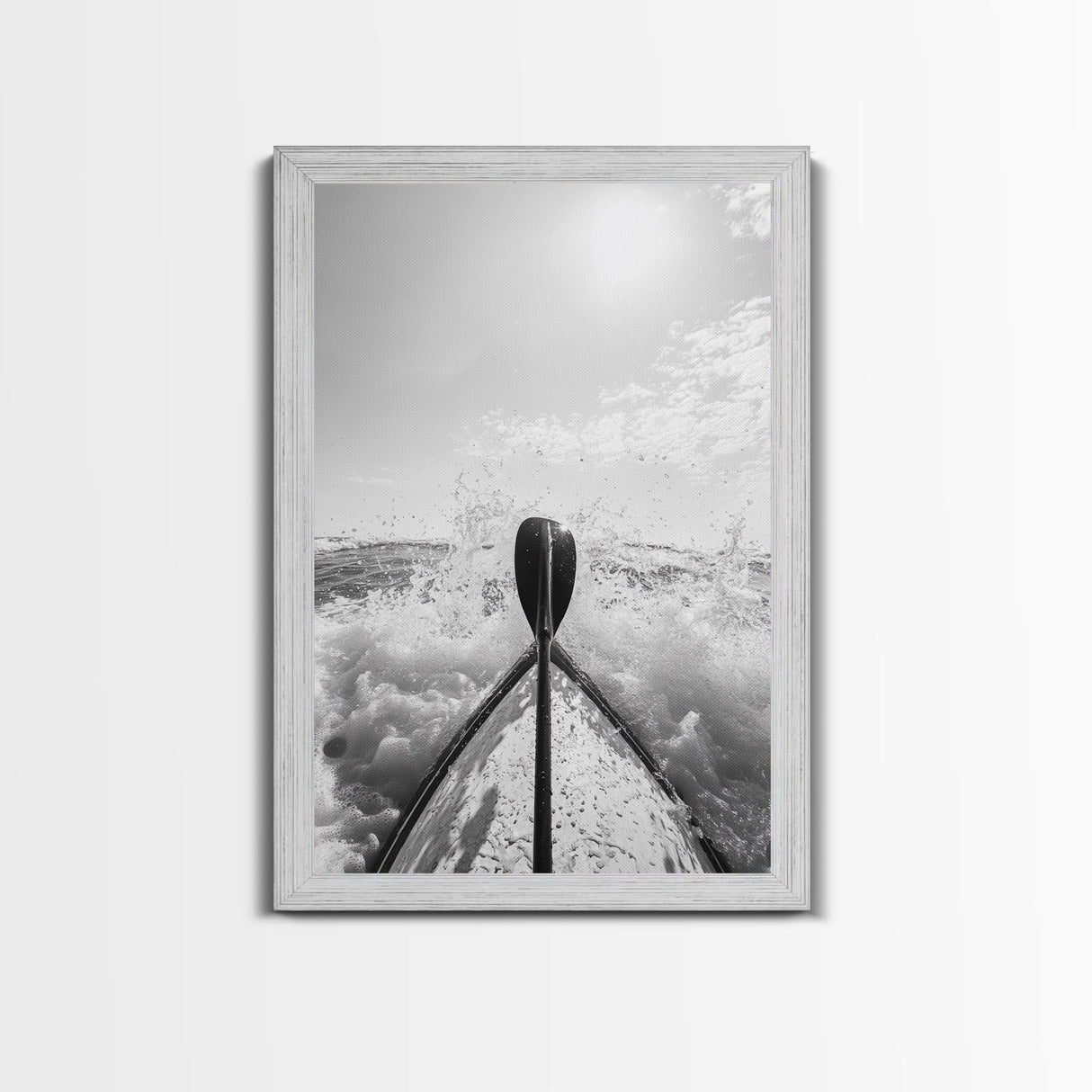 Kayak Splash, Adventure Paddle, Ocean Journey, Water Sports Art, Canvas Print, Office Wall Art, Outdoor Enthusiast Gift, boho wall decor