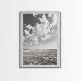 Open Sky, Serene Plains, Summer Day, Canvas Print, minimalist landscape art, farmhouse decor, bedroom wall art, neutral tones