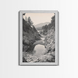 Forest Coast, Rocky Shore, Ocean View, Framed Canvas Print, Serene Nature Wall Art, Bathroom or Hallway Decor, Pacific Northwest Style