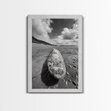 Whale Bone, Coastal Find, Ocean Relic, Framed Canvas Print, Seaside Wall Art, Beach House Decor, Nautical Minimalist Photography