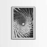 Twisted Rope Spiral, Abstract Fiber Art, Monochrome Texture, Modern Canvas Print, Minimalist Office or Contemporary Wall Decor