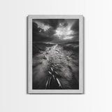 Fish Migration, Dramatic Sky, Moody Landscape, Framed Canvas Print, Dark Nature Art, Rustic Cabin Decor, Fall Wall Art, Nature Drama