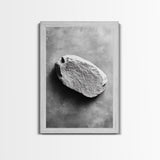 Primitive Rock, Shadow Texture, Minimal Earth Tone, Framed Canvas Print, Zen Wall Art, Office Decor, Neutral Modern Aesthetic