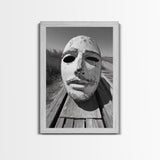 Weathered Mask, Coastal Surreal, Driftwood Dream, Canvas Print, Abstract Wall Art, Rustic Home Decor, Boho Artistic Style