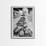 Island Cloud Escape, Ocean Path Scene, Tropical Seascape, Canvas Print, Coastal Beach House Art, Summer Island Vibes Wall Art