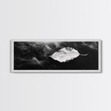 Misty Leaf, Black Art, Nature Print, Autumn Wall Decor, Framed Canvas Print, Minimalist Wall Art, Bedroom Wall Decor, Fall Botanical Art