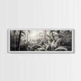 Jungle Light, Nature Vibe, Wild Forest, Framed Canvas Print, Boho Wall Art, Office Wall Decor, Earthy Tones Art, Rainforest Wall Print