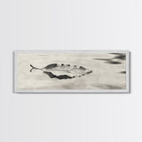 Autumn Leaf, Water Reflection, Nature Minimalism, Floating Stillness, Framed Canvas Print, Fall Wall Art, Neutral Tones, Bathroom Decor