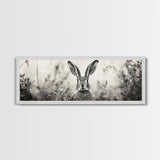 Curious Rabbit, Meadow Watch, Nature Close-Up, Canvas Print, Farmhouse animal art, Nursery decor, Whimsical wildlife, Woodland home touch