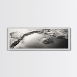 Minimalist Pond, Earth Texture, Fine Art Landscape, Framed Canvas Print, Neutral Wall Decor, Bathroom Wall Art, Modern Earthy Tones