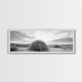 Beach Dunes, Coastal Grass, Nature Serenity, Canvas Print, Minimalist Bedroom Art, Soft Tones, Tranquil Beach Wall Decor
