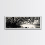 Mangrove Forest, River Flow, Rooted Stillness, Canvas Print, Zen Office Decor, Moody Jungle Art, Monochrome Nature Print