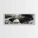 Stone Pool, Quiet Reflection, Nature Photography, Zen Vibes, Framed Canvas Print, Bathroom Wall Art, Rustic Decor, Tranquil Home Accent
