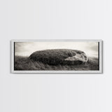 Heather Rock, Grassy Field, Natural Simplicity, Earthy Tones, Canvas Print, Rustic Home Decor, Minimalist Nature Wall Art, Fall Inspired Art