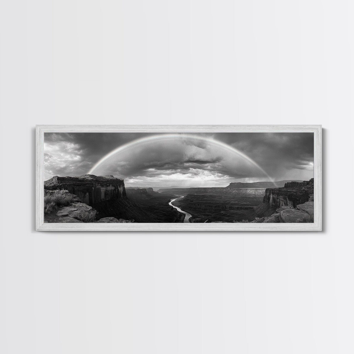 Rainbow Desert Storm, Moody Landscape Photography, Canyon Wall Art, Canvas Print, Living Room Statement Piece, Western Style Decor